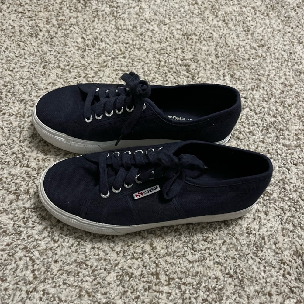 Superga Dark Blue Canvas Sneakers